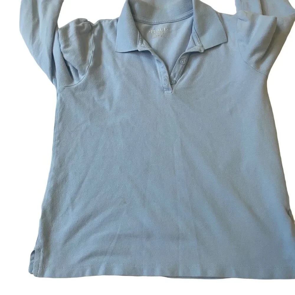 The Children’s Place Long Sleeve Polo Uniform Shirt with Flaws Little Girl Size